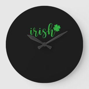 Irish St Patrick Day Men Women Saint Patricks Sham Large Clock