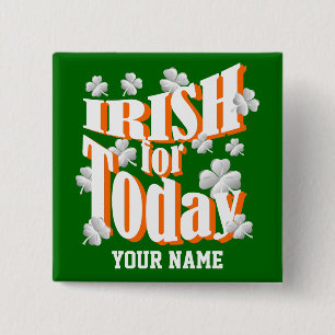 Irish  St Patrick's day 2 Inch Square Button