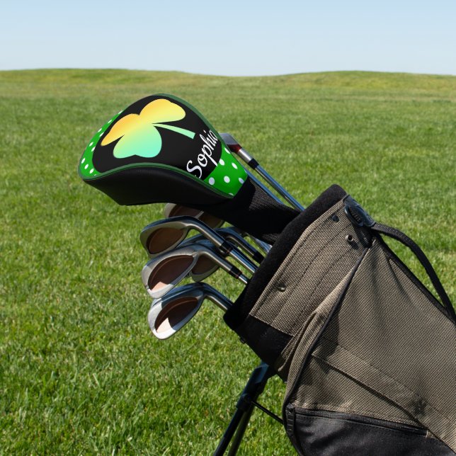 Irish St Patrick's Day Custom Designed Shamrock Golf Head Cover (In Situ)