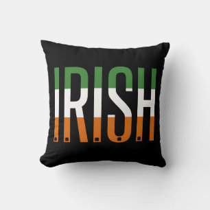 Irish St Patrick's Day Ireland Flag Shamrock Lucky Throw Pillow