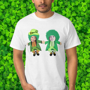 Irish St Patricks Day Jig, Photo Framed Heads T-Shirt