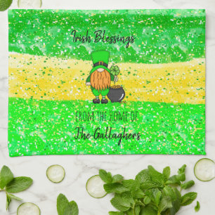 Irish St Patrick's Day Leprechaun Gnome Seasonal  Kitchen Towel