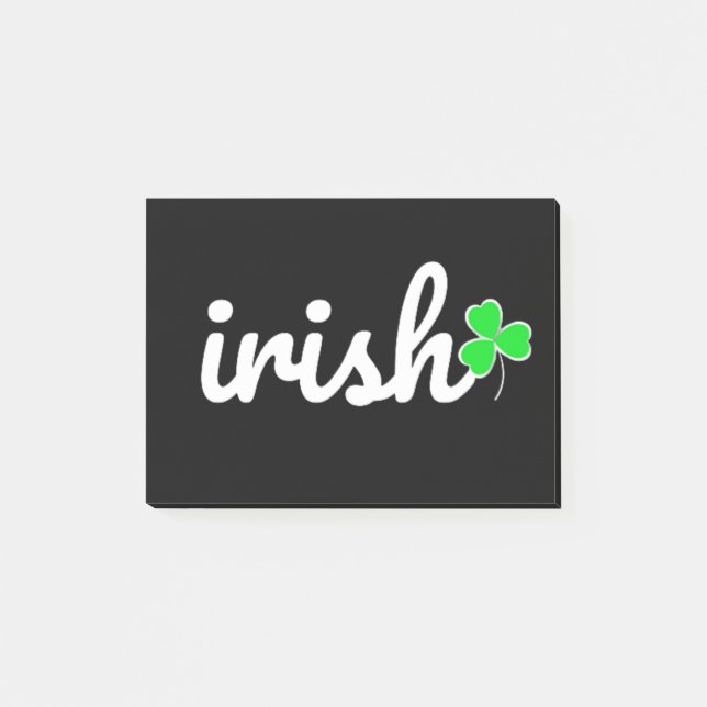Irish St.. Patrick's Day Lucky Shamrock Post-it Notes (Front)