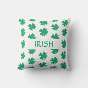 Irish St Patrick's Day Shamrock Leaf Pattern Green Outdoor Pillow