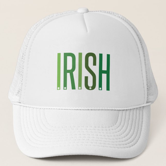 Irish St. Patrick's Day Shamrock Lucky Trucker Hat (Front)