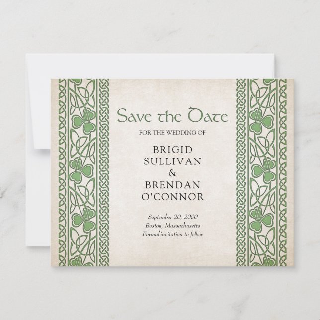 Irish St. Patrick's Wedding Save The Date (Front)
