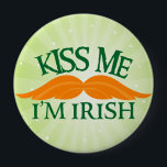 Irish-Stache 4 Inch Round Button<br><div class="desc">The ginger-stache is super HOT! This funny button is perfect for St. Patrick's Day festivities!!</div>
