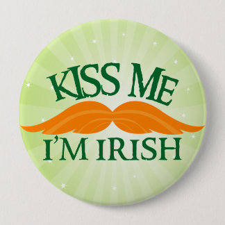 Irish-Stache 4 Inch Round Button