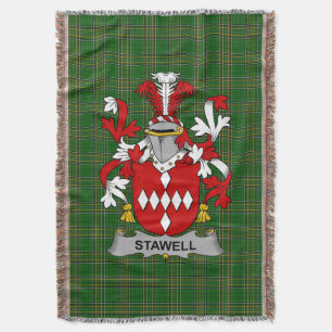 Irish Stawell Coat of Arms Family Crest Ireland Throw Blanket