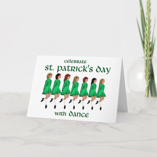 Irish Step Dance Celebrates St. Patrick's Day Card (Front)