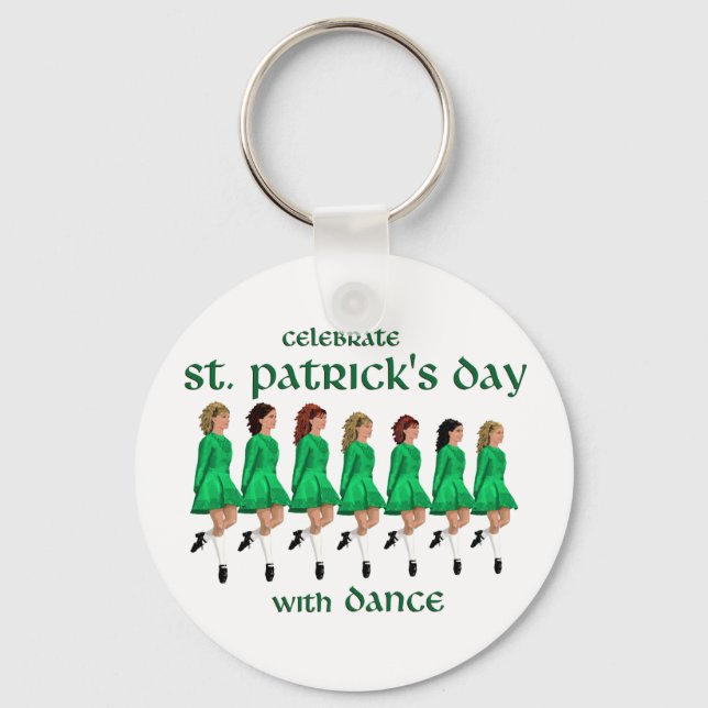 Irish Step Dance Celebrates St. Patrick's Day Keychain (Front)