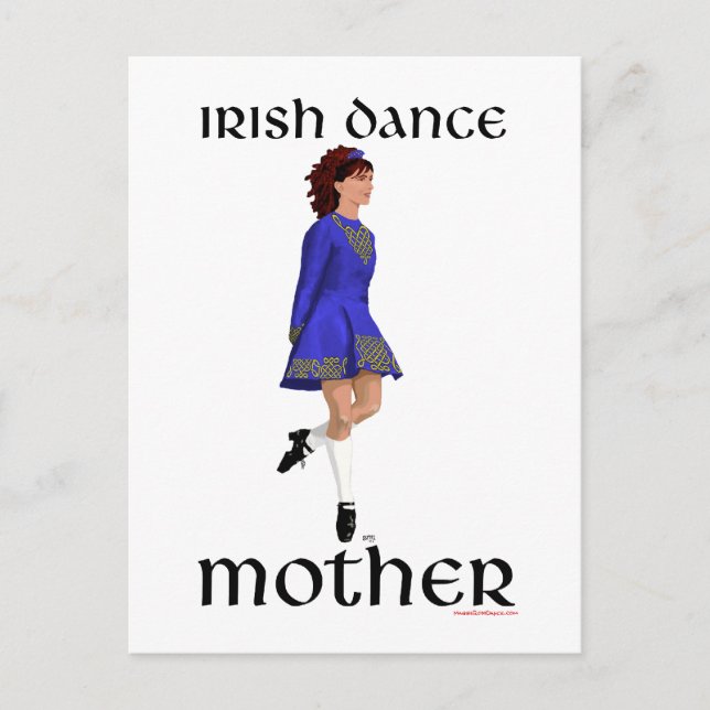 Irish Step Dance Mother - Blue Hard Shoe Postcard (Front)