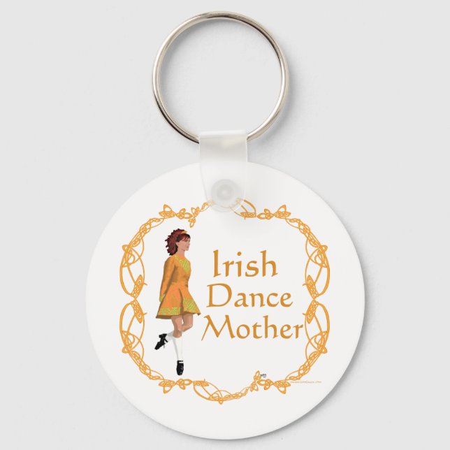 Irish Step Dance Mother - Gold Keychain (Front)