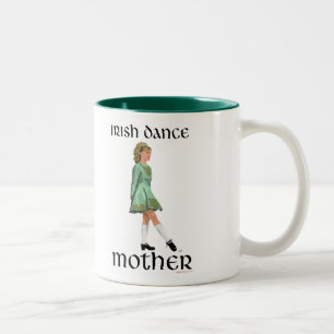 Irish Step Dance Mother - Green Two-Tone Coffee Mug