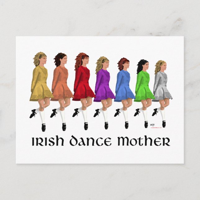 Irish Step Dance Mother - Rainbow Line Postcard (Front)