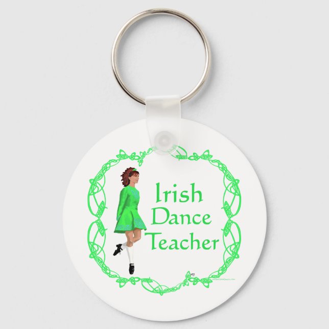 Irish Step Dance Teacher - Green Keychain (Front)