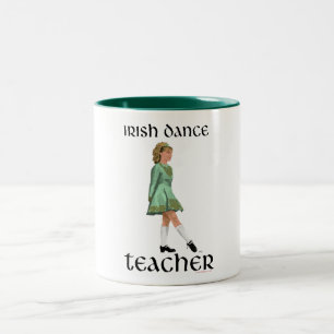 Irish Step Dance Teacher - Green Two-Tone Coffee Mug
