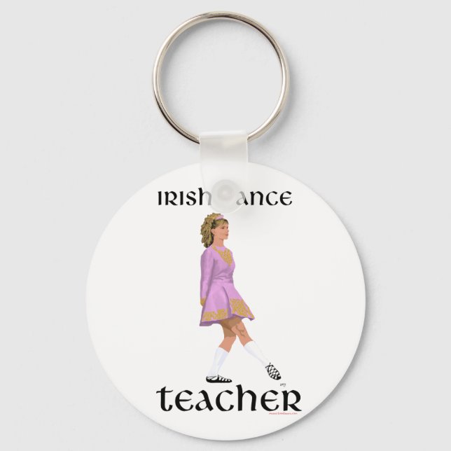 Irish Step Dance Teacher - Pink Soft Shoe Keychain (Front)