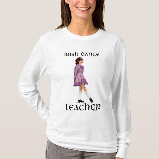 Irish Step Dance Teacher - Pink T-Shirt (Front)