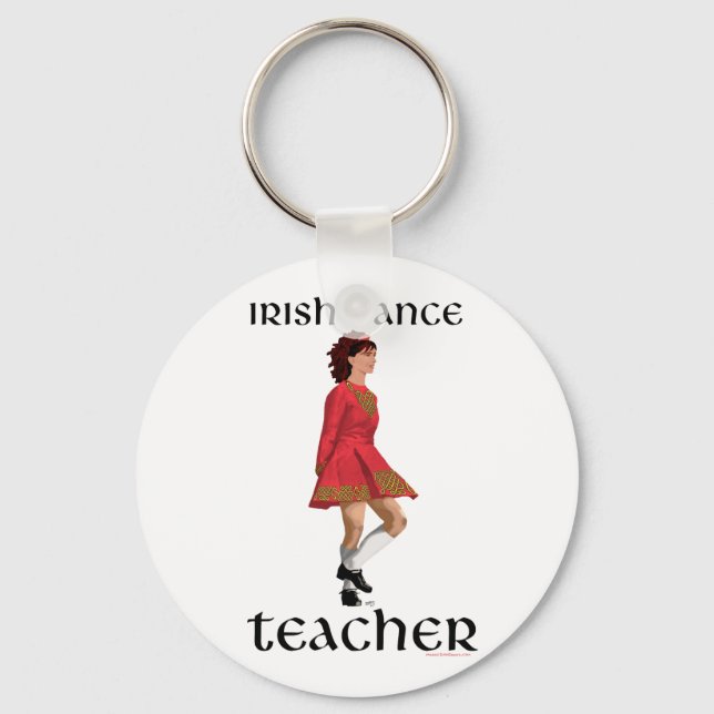 Irish Step Dance Teacher - Red Keychain (Front)