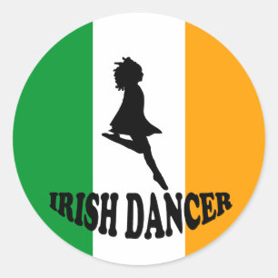 Irish Step Dancer Classic Round Sticker