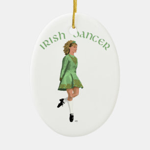 Irish Step Dancer - Green Ceramic Ornament