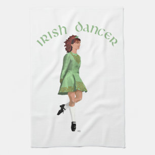 Irish Step Dancer - Green Kitchen Towel