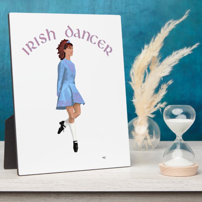 Irish Step Dancer Light Blue Plaque (Side)