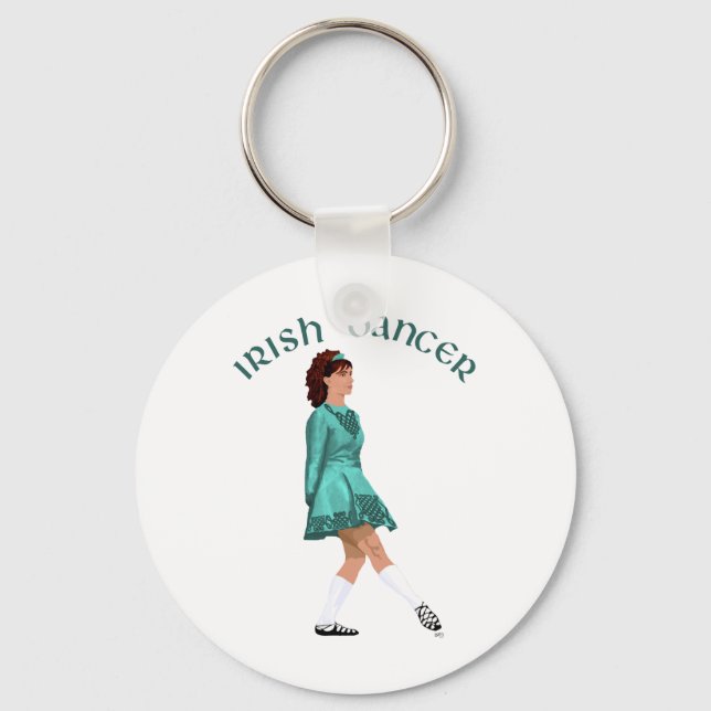 Irish Step Dancer - Teal Keychain (Front)