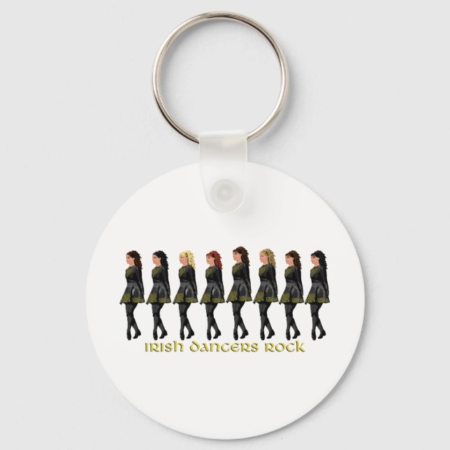Irish Step Dancers Rock Keychain (Front)