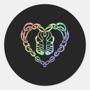 Irish Step Dancing Celtic Knot Heart  Classic Round Sticker