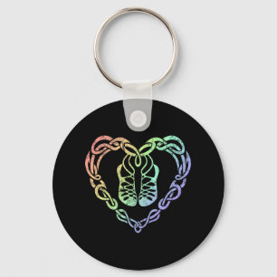 Irish Step Dancing Celtic Knot Heart Keychain