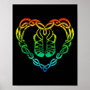 Irish Step Dancing Celtic Knot Heart T Shirt Gift Poster