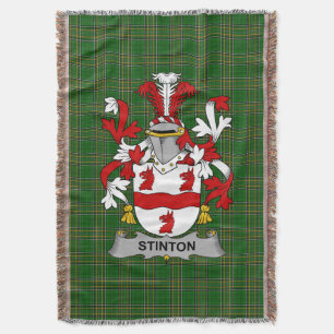 Irish Stinton Coat of Arms Family Crest Ireland Throw Blanket