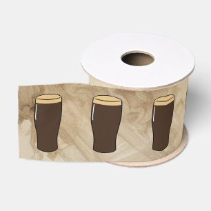 Irish Stout Beer Drinker Birthday Cake Grosgrain Ribbon