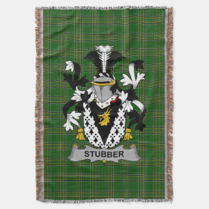 Irish Stubber Coat of Arms Family Crest Ireland Throw Blanket