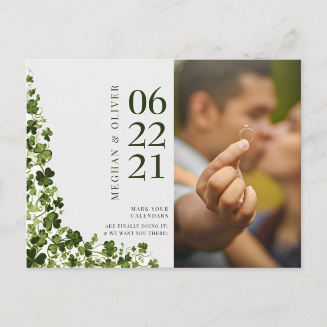 Irish Stylized Shamrock Leafy Foliage  Postcard (Front)