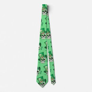 Irish Sugar Skull Tie