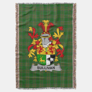 Irish Sullivan or O_Sullivan Coat of Arms Family Throw Blanket