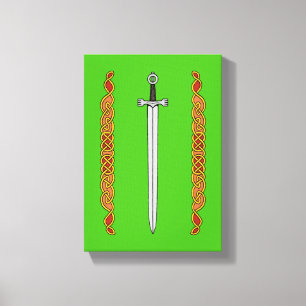 Irish Sword and Knotwork Canvas Print
