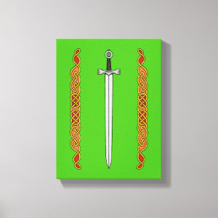 Irish Sword and Knotwork Canvas Print