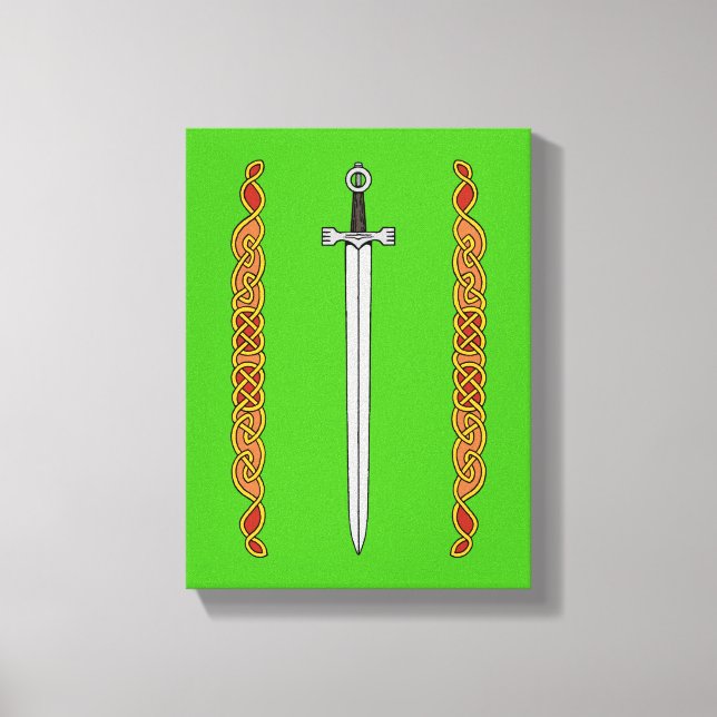Irish Sword and Knotwork Canvas Print (Front)