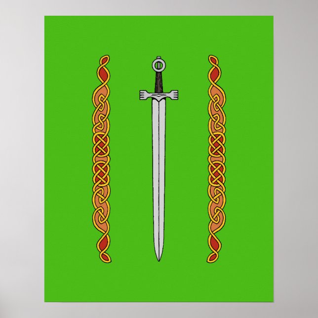 Irish Sword and Knotwork Poster (Front)