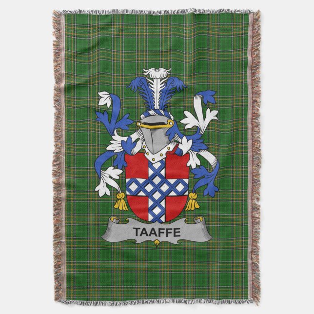  Irish Taaffe Coat of Arms Family Crest Ireland Throw Blanket (Front Vertical)
