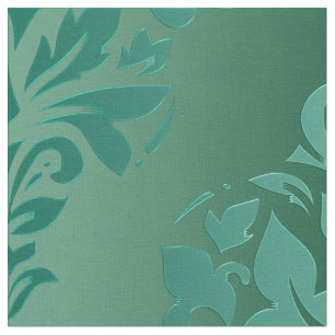 Irish Teal Vintage Grunge Damask Fabric