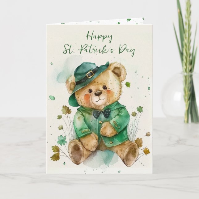 Irish Teddy Bear  Card (Front)
