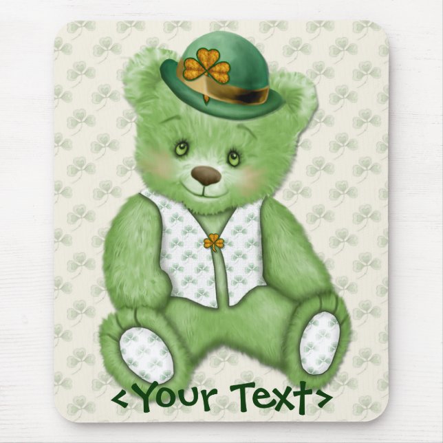 Irish Teddybear - Green Mouse Pad (Front)