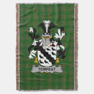 Irish Tempest Coat of Arms Family Crest Ireland Throw Blanket