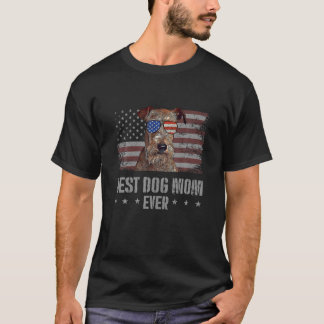 Irish Terrier Best Dog Mom Ever Retro USA American T-Shirt