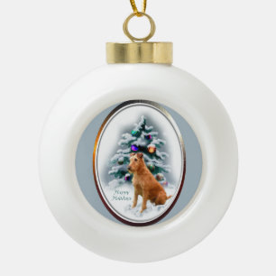Irish Terrier Christmas Ceramic Ball Christmas Ornament